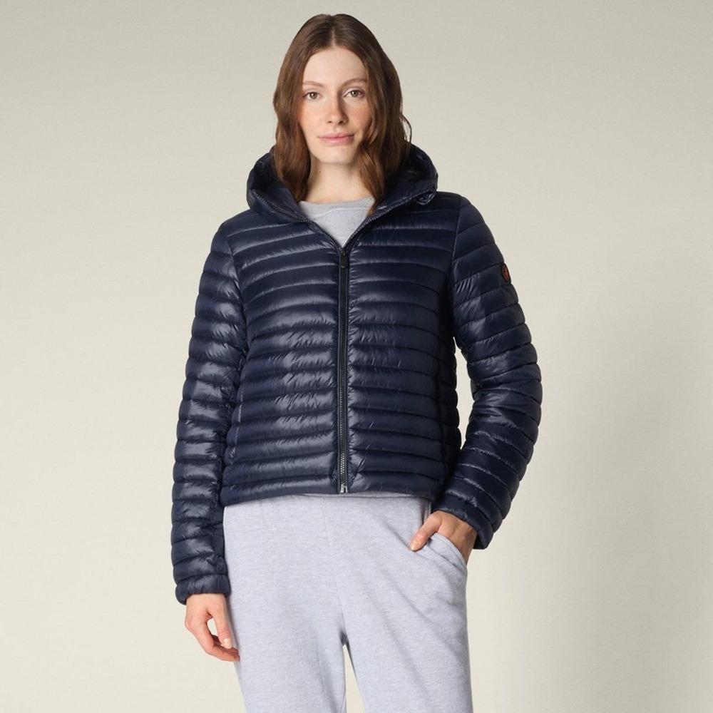 Save the Duck Hooded Puffer Jacket Blue Black